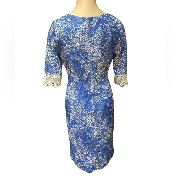 RABBIT Rabbit Rabbit Blue Periwinkle Lace Pencil Dress Size 8 - Picture 3 of 16